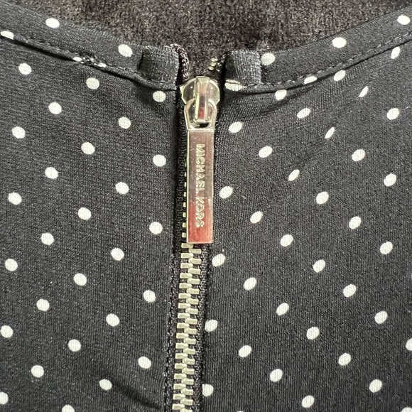 Michael Kors Size Medium Black and White Polkadot Fit and Flare Dress Flowing - Picture 6 of 8